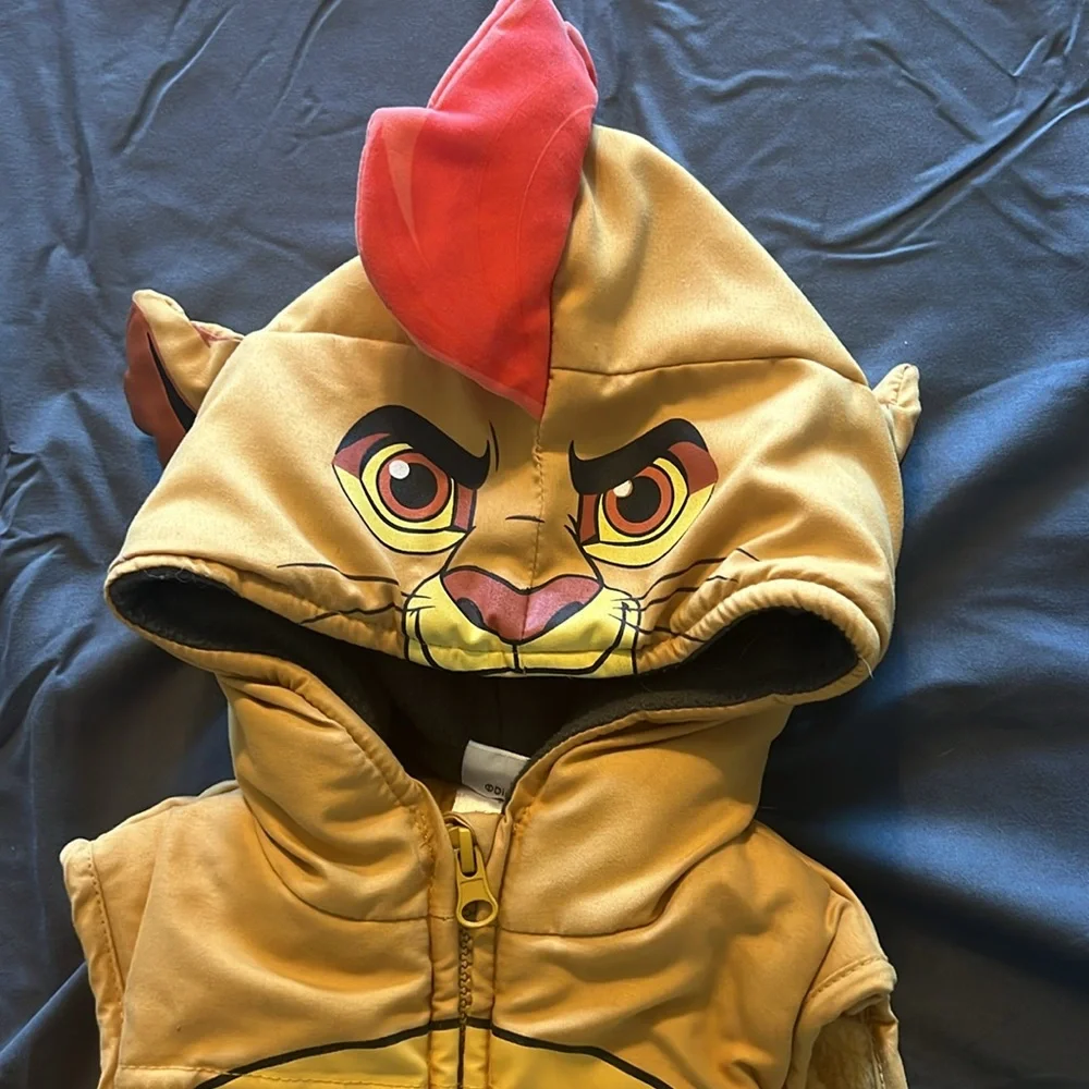 Disney Lion King Fleece Lined Hooded Vest Costume Toddler Size 2T Warm Outerwear